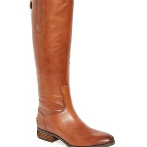 Tall Knee-High Brown Leather Boots